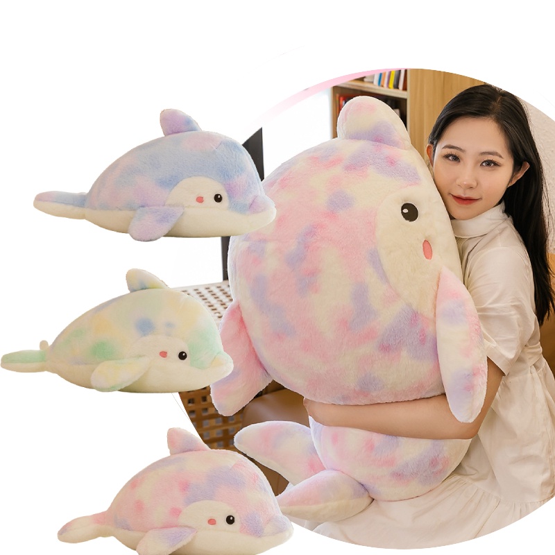 Mainan Plush Dolphin Warna-Warni, Cocok Untuk Diberikan Hadiah, 65cm