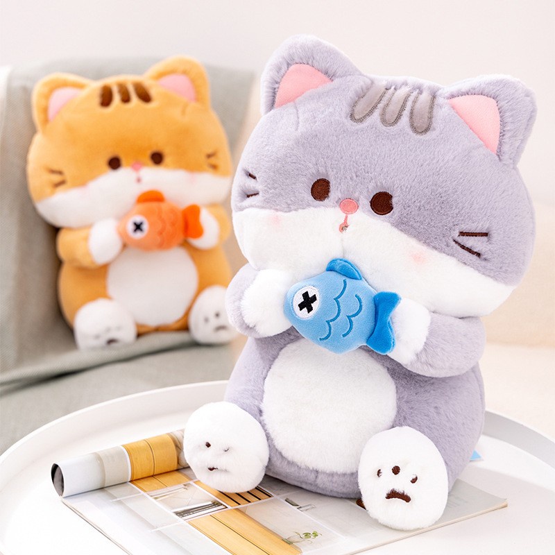 Mainan Kucing Plush Penangkap Ikan Elektrik Yang Menyenangkan Dan Bermain, Bahan Plush Pendek, Cocok Untuk Semua Usia, Hadiah Yang Sempurna Untuk Segala Acara