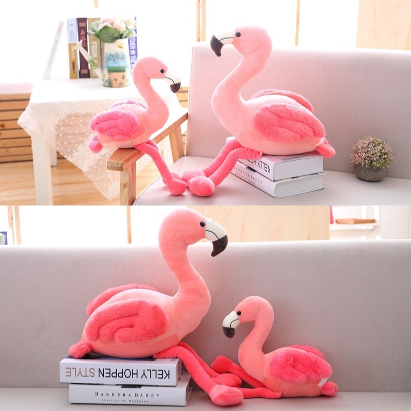 Flamingo Plush Toy Pillow Bantal Untuk Anak Lembut Dan Cuddly, Kain Plush Pendek, Pink, 25cm /35cm /50cm