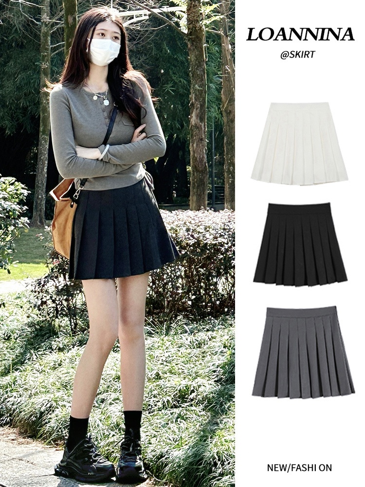 Rok cewe Pakaian hitam merayu rok untuk wanita di musim panas 2023, rok setengah panjang baru dengan