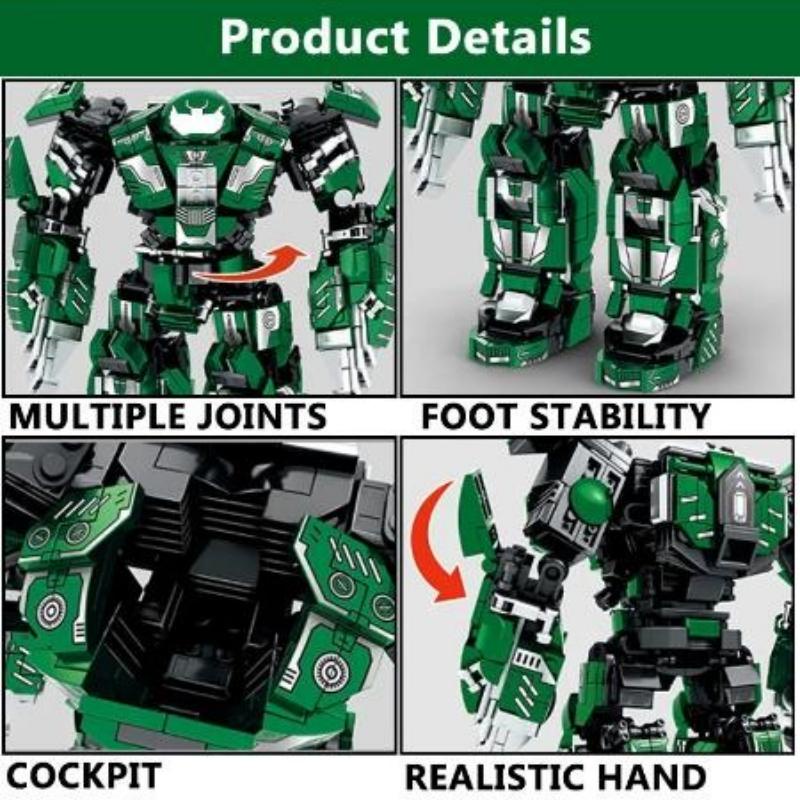 Mecha Series Avenger Hulk Building Blocks DIY Mainan Perakitan Morfing Mesin