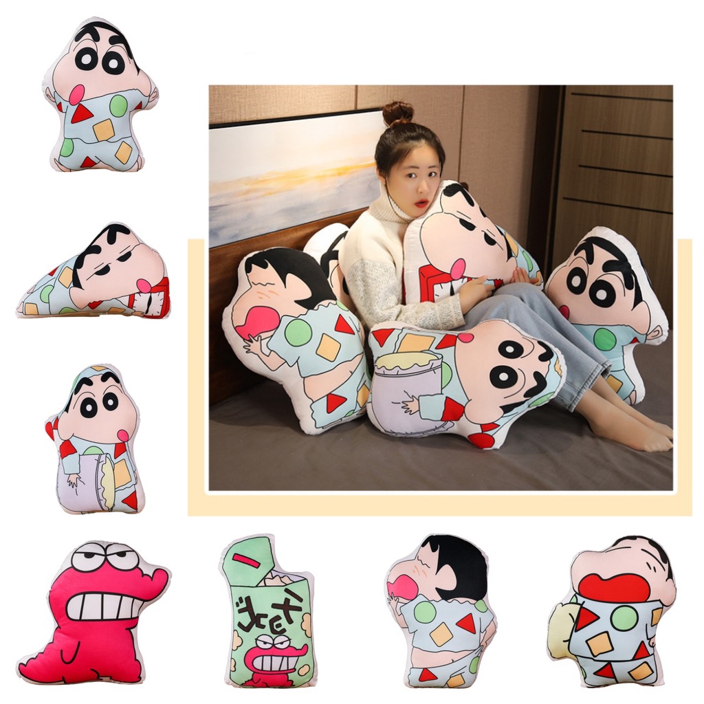 Shin-chan Cute Crayon Bantal Print Dua Sisi Plush