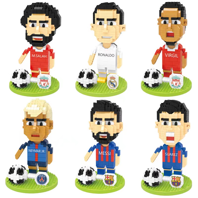 Bintang Sepak Bola Miniatur Blok Bangunan Merakit Partikel Kecil C Roma Sinemal Piala Dunia Dewasa Model Tiga Dimensi Hadiah Mainan