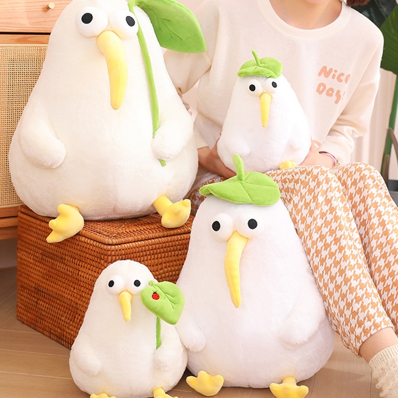 Plushie Burung Kiwi Lucu Dengan Topi Mainan Lembut Pendek Mewah Isi Bahan Katun Pp Untuk Dekorasi Kamar