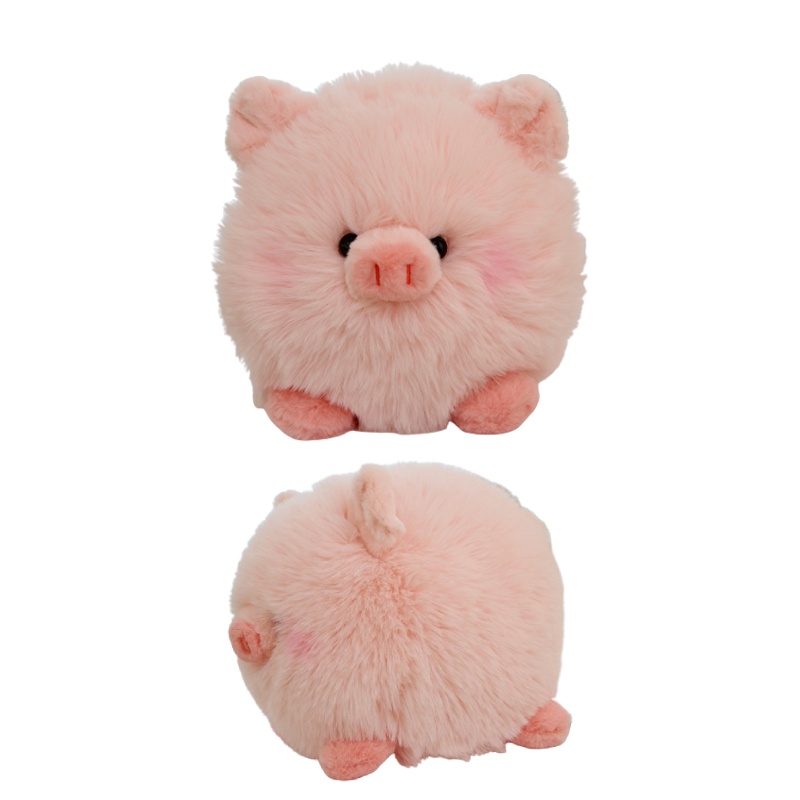 Bantal Piggy Mewah Lucu Mainan Boneka Bentuk Bola Pink Berambut Panjang Untuk Anak