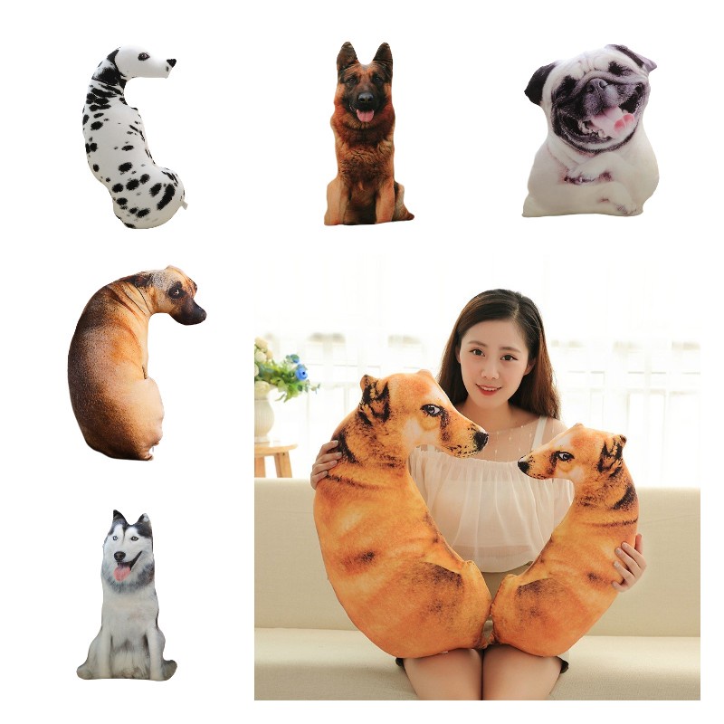 Realistis Bantal plush Anjing 3d, Mainan Lembut Dan Cuddly Untuk Anak-Anak, Bahan Plushh Pendek, Boneka Katun Pp, Tersedia Banyak Ukuran Dan Warna