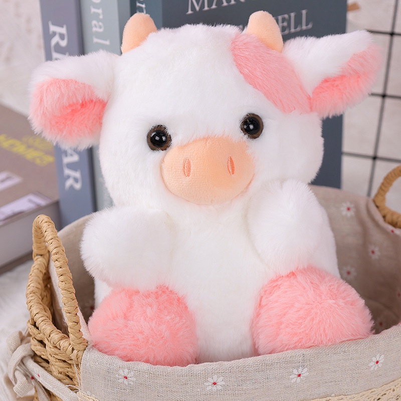 Boneka Sapi Belle Strawberry Cow Pink Lucu Dan Indah Untuk Koleksi Anda