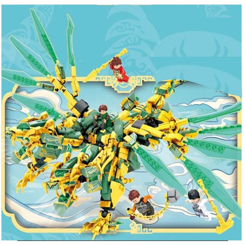 Ninjago Masters of Spinjitzu Gralden Dragon Mainan Bangunan Plastik ABS Ukuran Besar