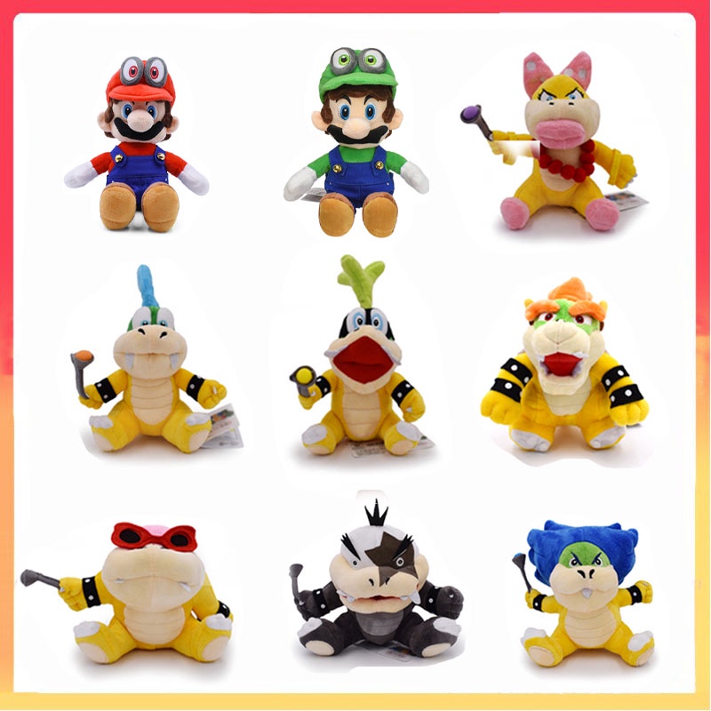 21 cm Game Super Mario Hijau Luigi Koopalings Duduk Mainan Mewah Boneka Boneka Anak Kids Hadiah Dekor