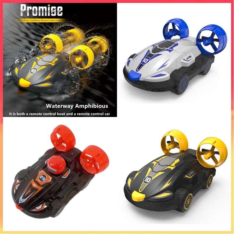 Speedboat Remote Control Amfibi Anak-Anak Two-in-One Water Land RC Drift Car Toy