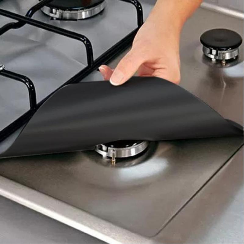 4pcs/set Tatakan Kompor Gas Penutup Pelindung Kompor Reusable Stovetop Burner Protector Aksesoris Dapur Mat Cooker Cover