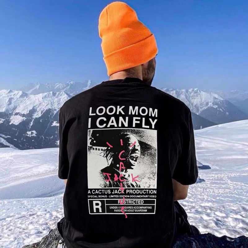 Baju Kaos Pria Best Seller Import   Men's Fashion Brand Hip Hop Cactus Jack Short Sleeve T-shirt in 