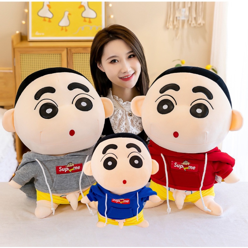 Adorable Crayon Shin-chan Plushie Dengan Bahan Stretch Filling Empat Arah