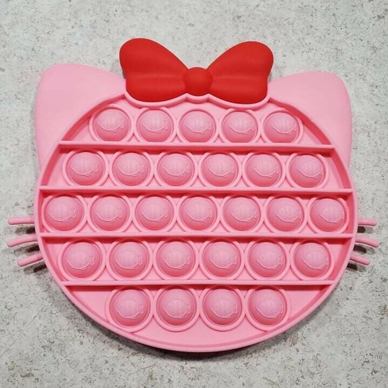 Pop Fidget Its Toys Pad Game Penghilang Stress Terbaru Desain Kucing Pink Menggemaskan