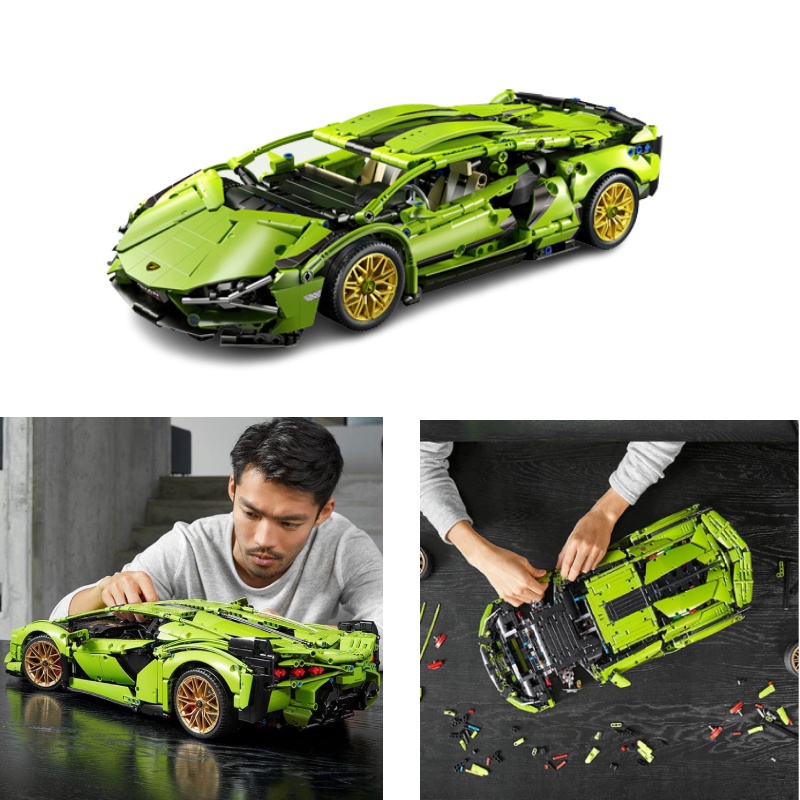 Set Bangunan Model Mobil Lamborghini Dengan Blok Kecil Bahan Plastik Cocok Untuk Dewasa