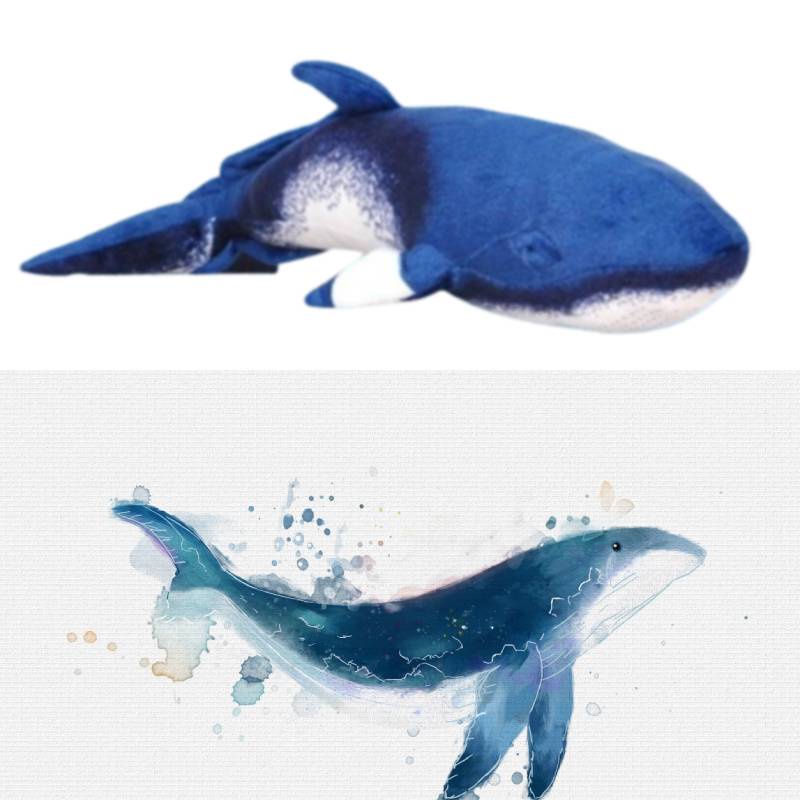 Ocean Plush Whale Series Nap Pillow Hadiah Kecil Blue Whale Plush Lumbar Bantal Anak