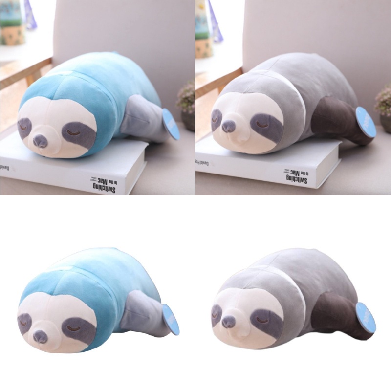 Lembut Dan Cuddly Sloth Stuffed Animal Plush Toy Bantal Pendek Mewah Kain Pp Katun Isian Biru /grey