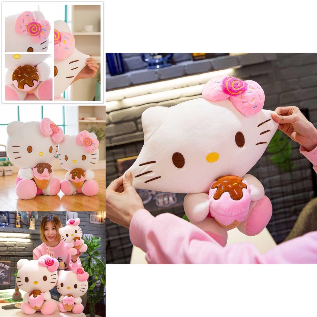 30 /40 /50cm Super Lembut Hello Kitty Ice Cream Plush Doll Hadiah Ulang Tahun Anak