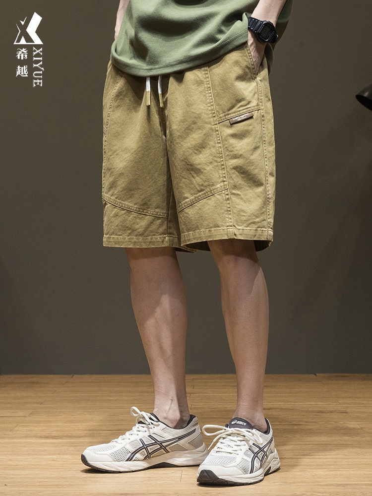 CELANA PENDEK PRIA Xiyue American patchwork pendek biasa musim panas laki-laki Khaki setengah celana