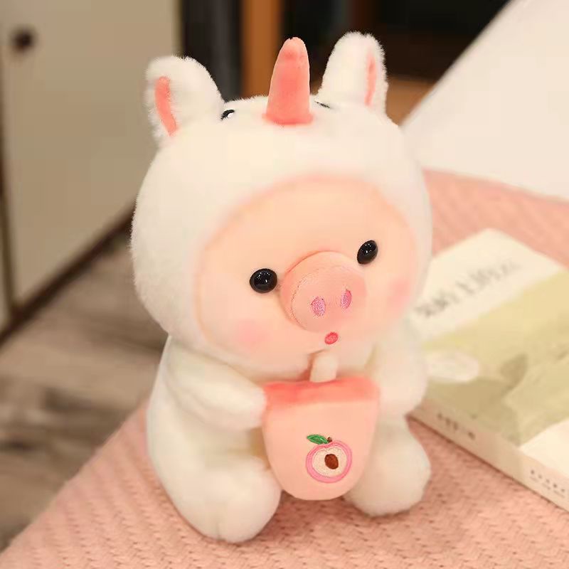 25 cm Milk Tea Pig Mainan Mewah Anak Boneka Bantal Bantal Sofa Hadiah Ulang Tahun Ornamen