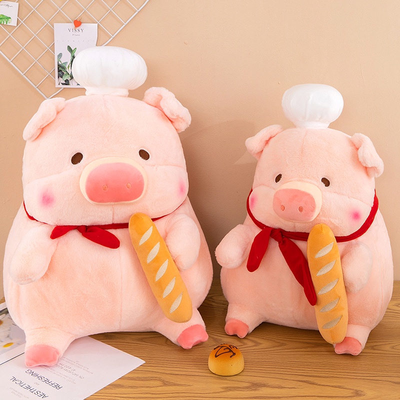 65cm/55cm/30cm/chef Roti Babi Roti Bakar Mainan Mewah Bantal Lembut Peluk Boneka Dekorasi Rumah Hadiah Ulang Tahun Anak