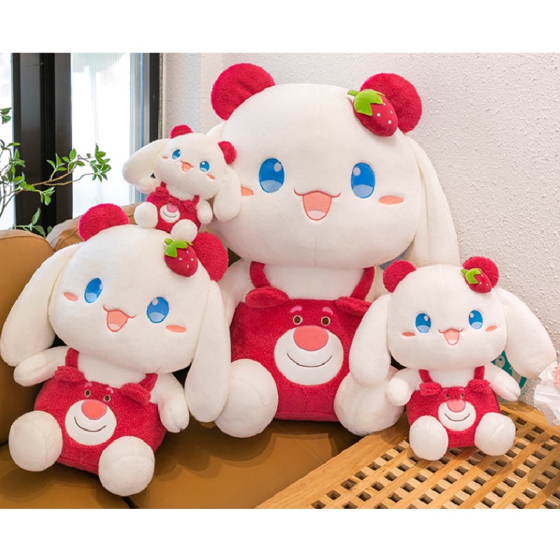 Kelinci Strawberry Plushie Hewan Lucu Tak Tertahankan Berubah Dari Kelinci Moer Lucu Cocok Untuk Anak-Anak