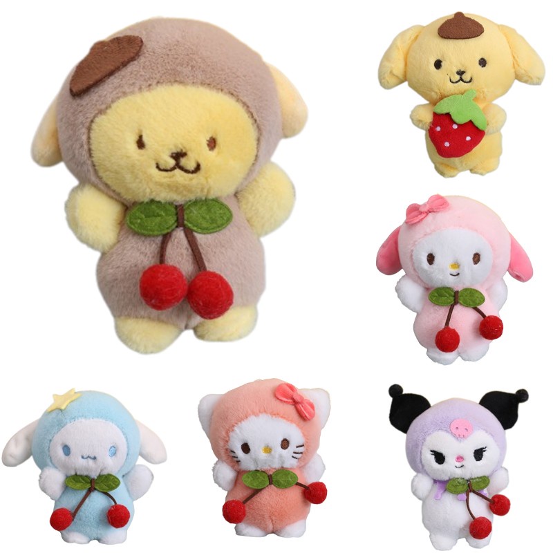 Sanrio Three Lirou Cherry Plush Aksesori Yang Berkualitas Dan Menggemaskan