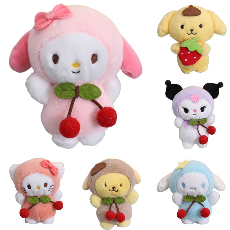 Sanrio Three Lirou Cherry Plush Aksesori Yang Berkualitas Dan Menggemaskan