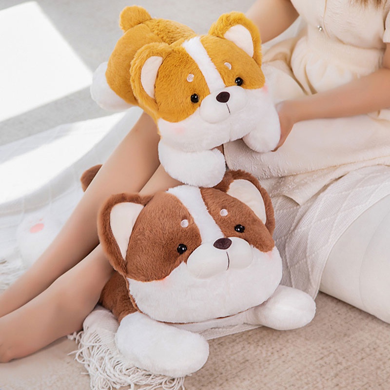 Mainan Bantal Plush Anjing Imut Dan Cuddly Untuk Dekorasi Kamar Dan Hadiah Empuk Pendek Mewah, Isian Katun Pp, 25cm /40cm /55cm, Coklat/ Coklat Muda