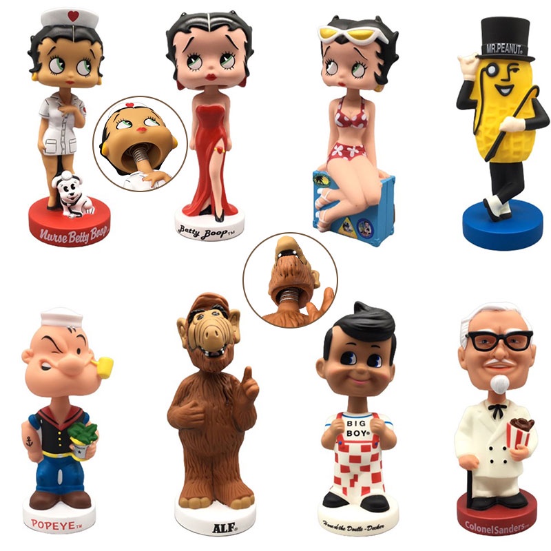 Betty Boop And Popeye Mainan Pvc Figure Boneka Kepala Goyang Lucu Dan Koleksi Untuk Fans