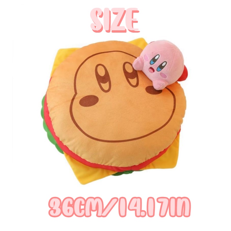 Kirby Hamburger Plush Pillow Waddle Dee Bantal Sofa Lucu Home Decor Mainan Kado