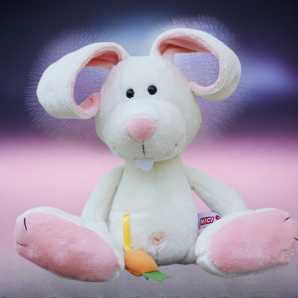 Boneka Lovely Rabbit Animal Dengan Wortel, Telinga Panjang Dan Bulu Lembut Untuk Dan Anak Perempuan