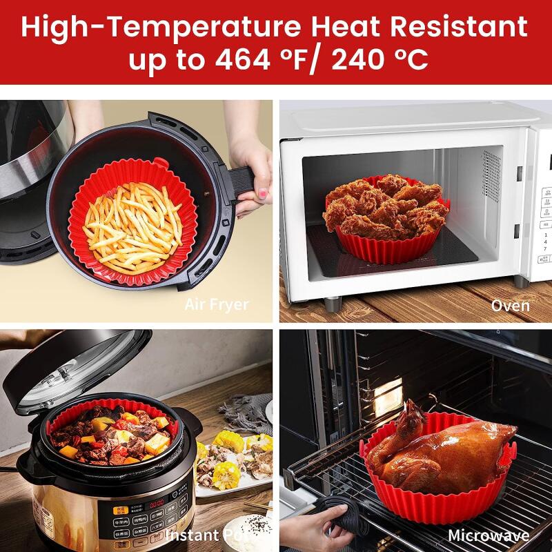Air Fryer Oven Silicone Basket Pot Food Grade Aman Air Fryer Aksesoris Air Fryer Silicone Pan Cetakan Pengganti