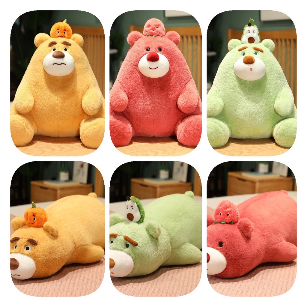 Fluffy Fruit Bear Boneka Binatang Bantal Mewah