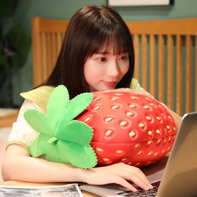 Bantal Buah Strawberry Mewah Pendek Untuk Dekorasi Kamar Anak Perempuan