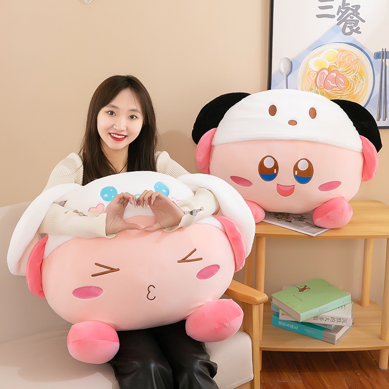 Adorable Kirby And Cinnamoroll Plush Cushion Bantal Untuk Tidur Nyenyak