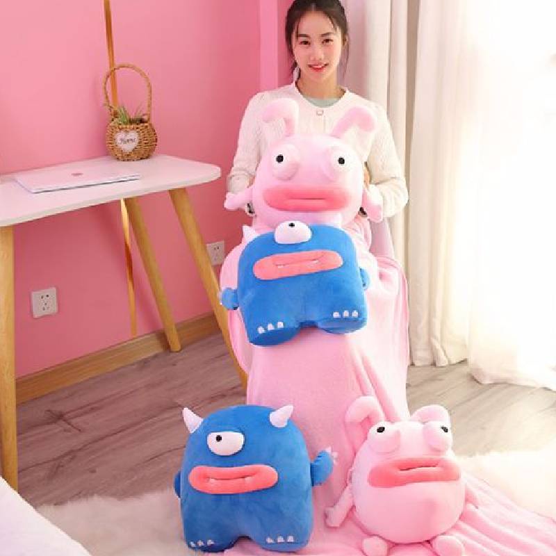 Mainan Plush Kelinci Sosis Lucu Dan Berbulu Dengan Bahan Coral Fleece Untuk Anak