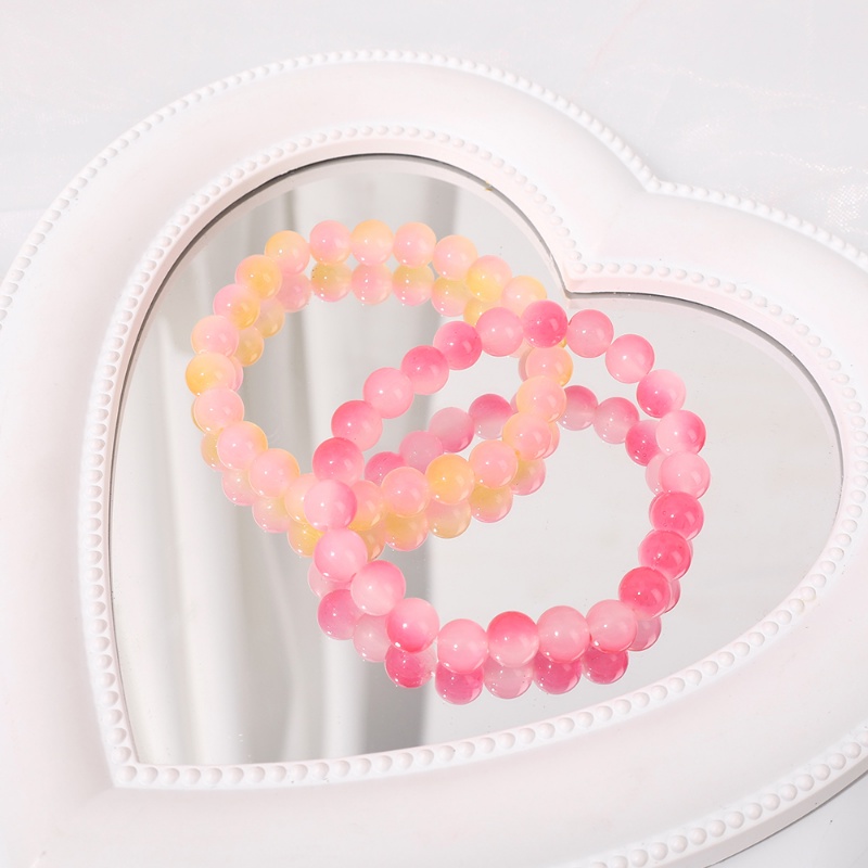 [Harga Grosir] Wanita Pria Es Transparan Gradien Manik Gelang Unisex Bodhi Rosario Manik Tangan Tali Giok Imitasi Beruntung Adjustable Stretch Bracelet Populer Perhiasan Aksesoris