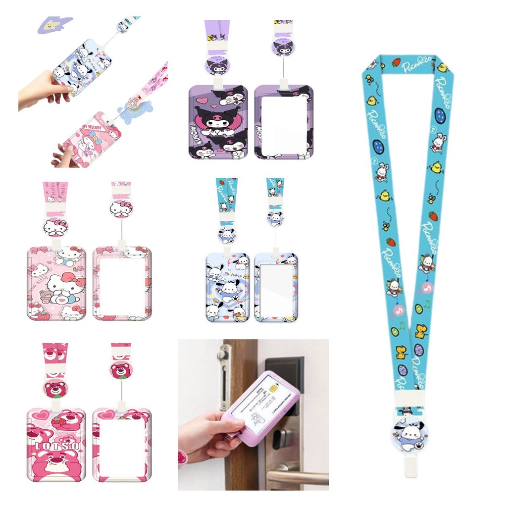 Case Id Bahan Plastik Trendy Dengan Lanyard Dapat Dibesarkan Untuk Digunakan Sehari-Hari