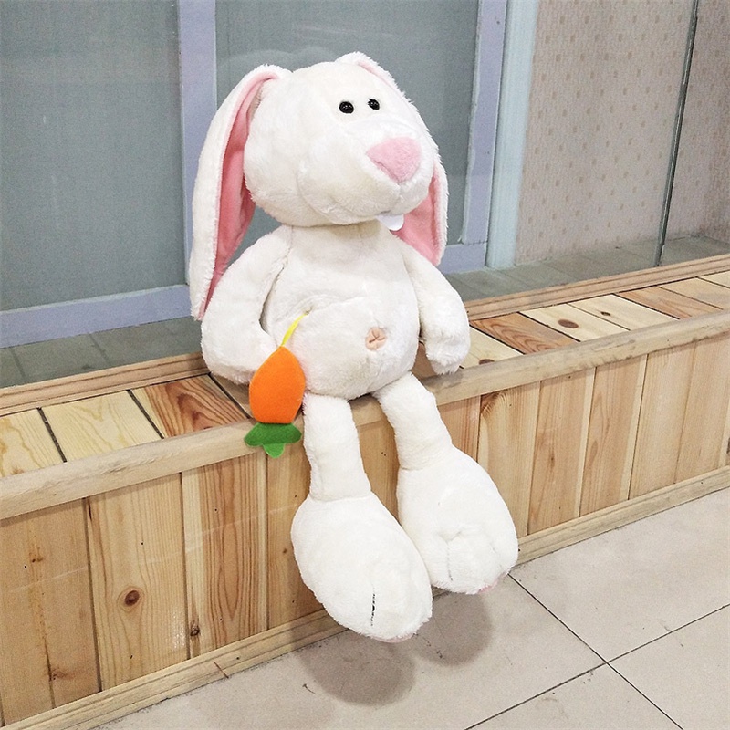 Boneka Lovely Rabbit Animal Dengan Wortel, Telinga Panjang Dan Bulu Lembut Untuk Dan Anak Perempuan