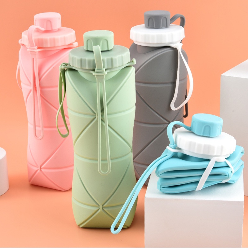 Botol Air Lipat Silikon Portabel Reusable BPA Free Kapasitas Besar Travel Gym Anak Collapsible Bottles