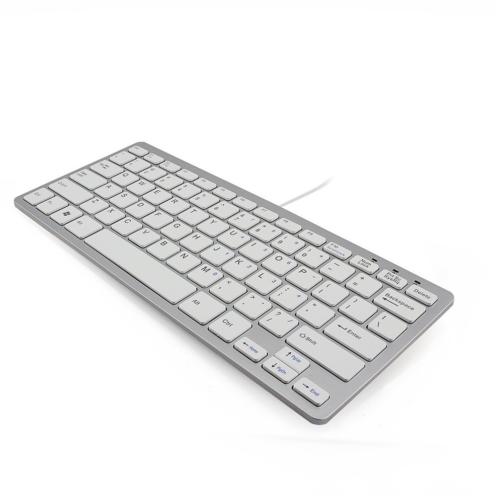 78tombol Tombol Mute Keyboard Mini Slim Multimedia Tombol USB Wired Keyboard Kaki Gunting Keyboard Untuk Desktop Laptop