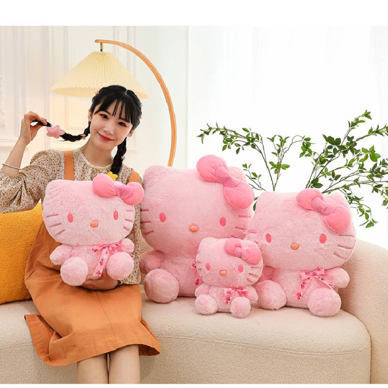 Mainan Boneka Kitty Pink Mewah Super Lembut Untuk Hadiah Ulang Tahun Anak Yang Sempurna