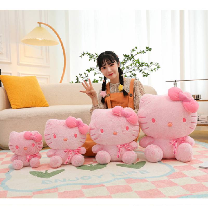 Mainan Boneka Kitty Pink Mewah Super Lembut Untuk Hadiah Ulang Tahun Anak Yang Sempurna