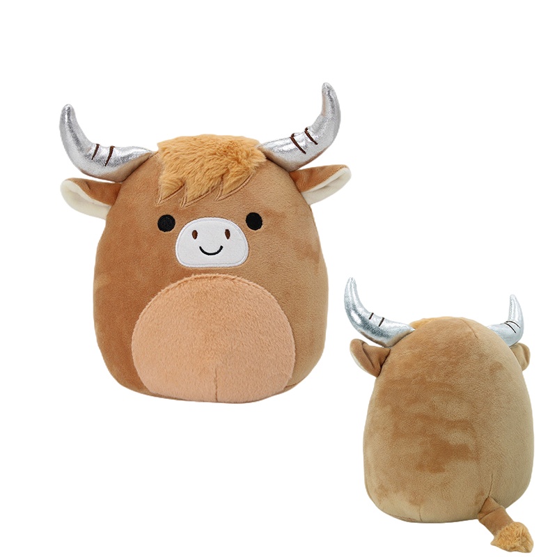 Squishmallow Boneka Plush Sapi Dataran Tinggi Squishy Boneka Lembut Hadiah Mainan Hewan