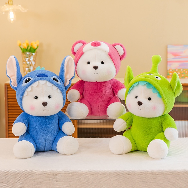 Boneka Teddy Bear Biru, Pink, Dan Hijau Lembut Dan Cuddly Idaman Natal Masa Kini Untuk Anak