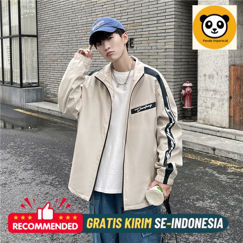 Jaket Pria Premium Musim gugur Jacket Kasual Baru Pria Trendy Loose Fashion Stand Neck Coat Large To