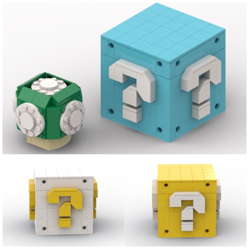 Mario Mystery Cube Plastik Abs, Kotak Mainan Koleksi, Tersedia Variasi Kuning Dan Hijau