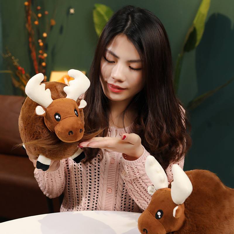 Boneka Stag Natal Bergaya Dan Menyenangkan Untuk Remaja, Plushie Rambut Pendek Dengan No Multi Fungsi