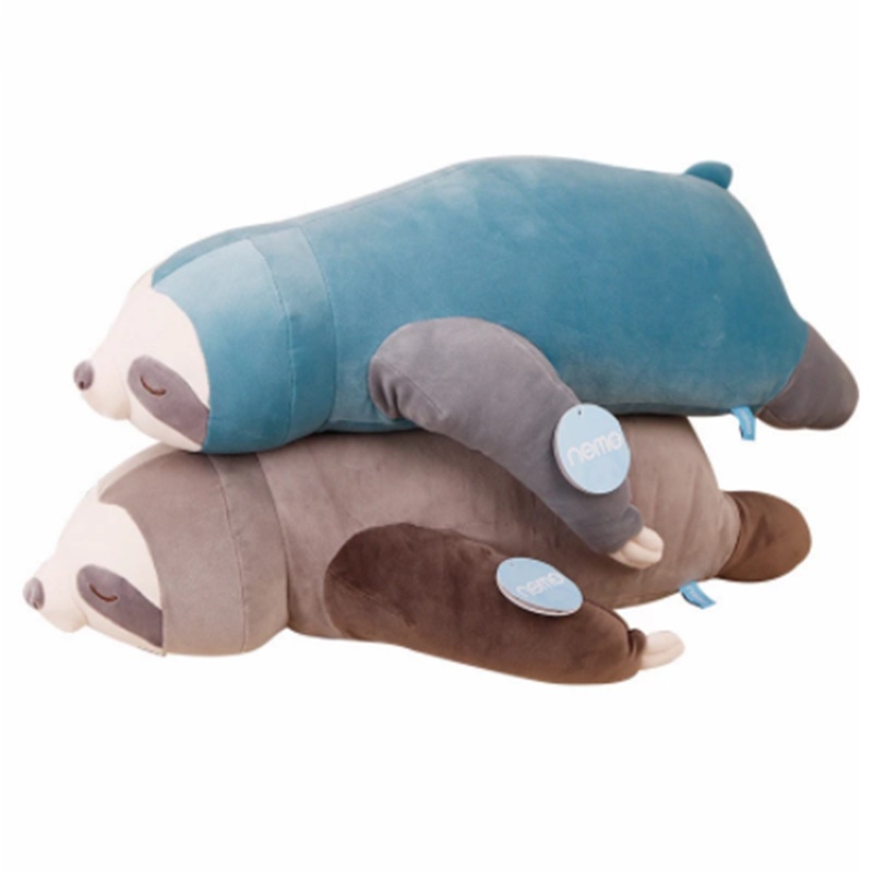 Lembut Dan Cuddly Sloth Stuffed Animal Plush Toy Bantal Pendek Mewah Kain Pp Katun Isian Biru /grey